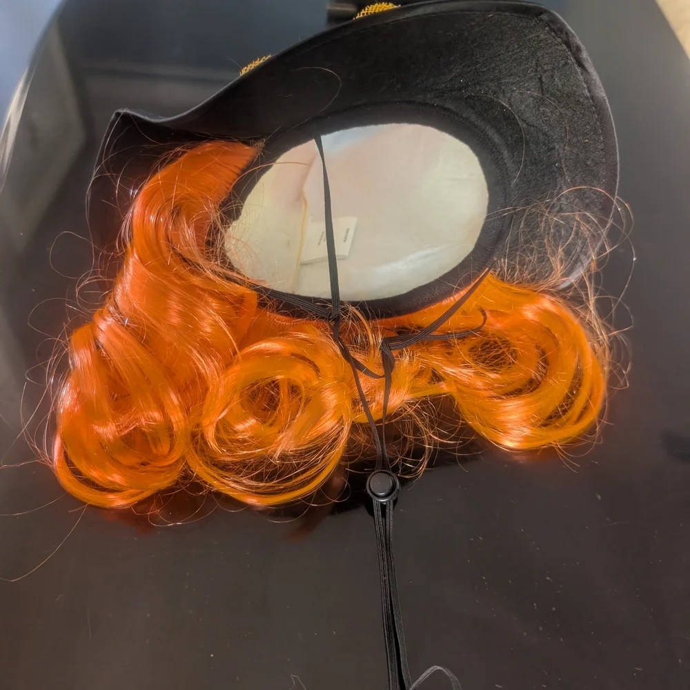 Festive Witch‎ Hat with Orange and Gold Accents